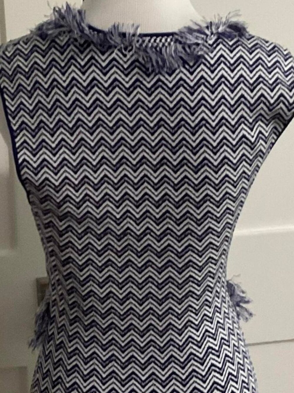 Ronny Kobo 'Tyanna Chevron Print Fringe Bodycon Dress', Size M, Stylish, Flirty - Picture 3 of 6
